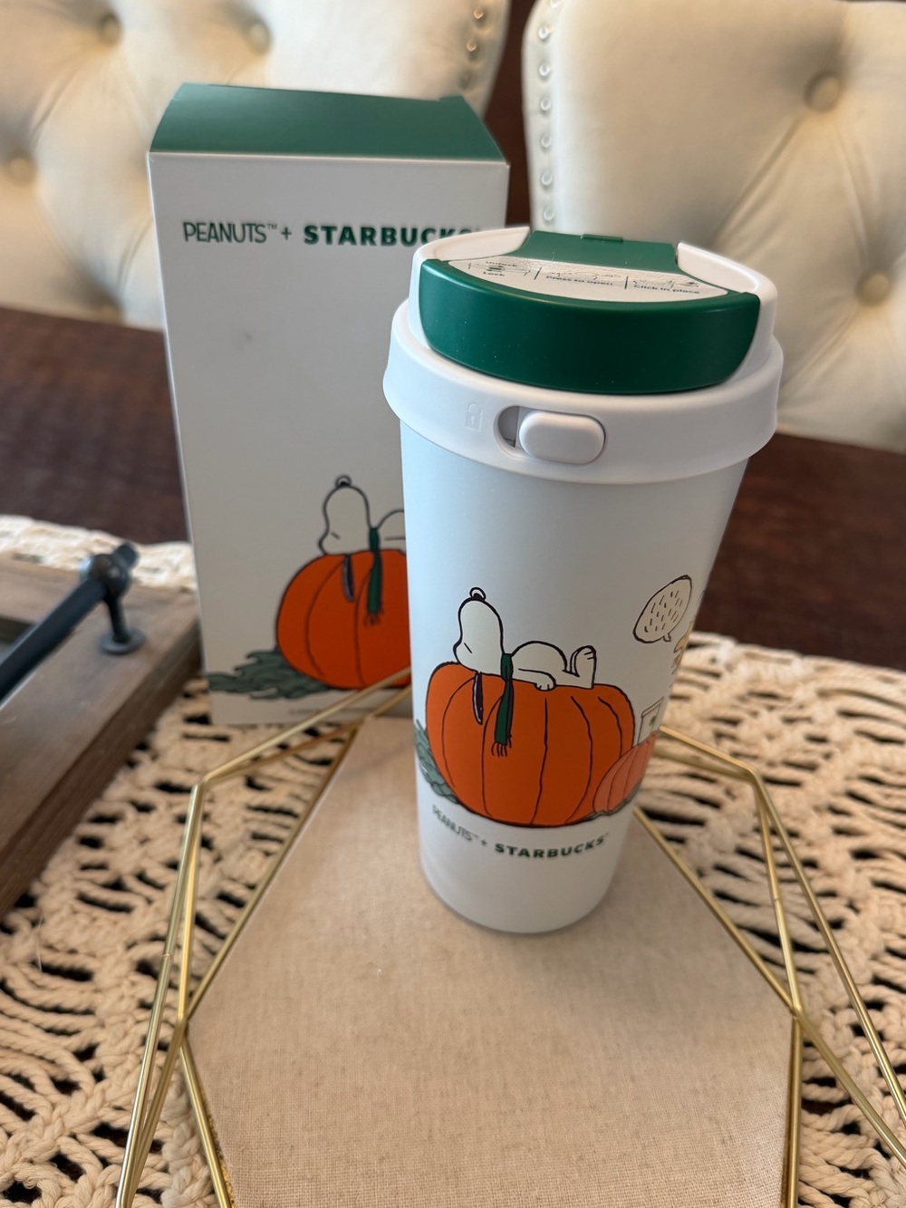Starbucks Peanuts Great Pumpkin Stainless Steel Tumbler 16oz. -New In Box